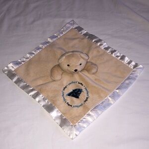 Lovey Carolina Panthers Baby Bear Fanatics Satin Trimmed Beige White